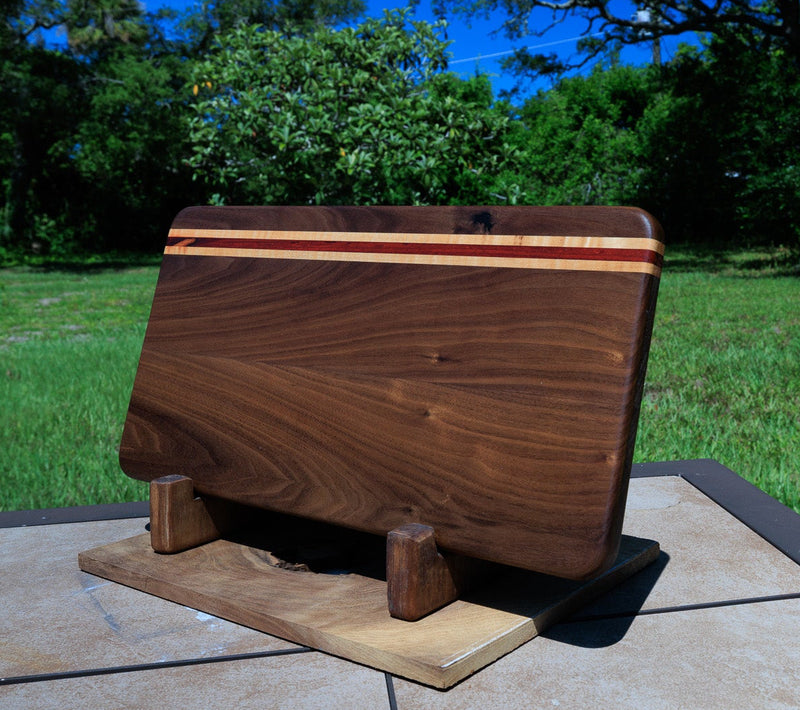 Charcuterie Board (Walnut, Maple & Padauk) – Reverse Pattern, 14.75 in.